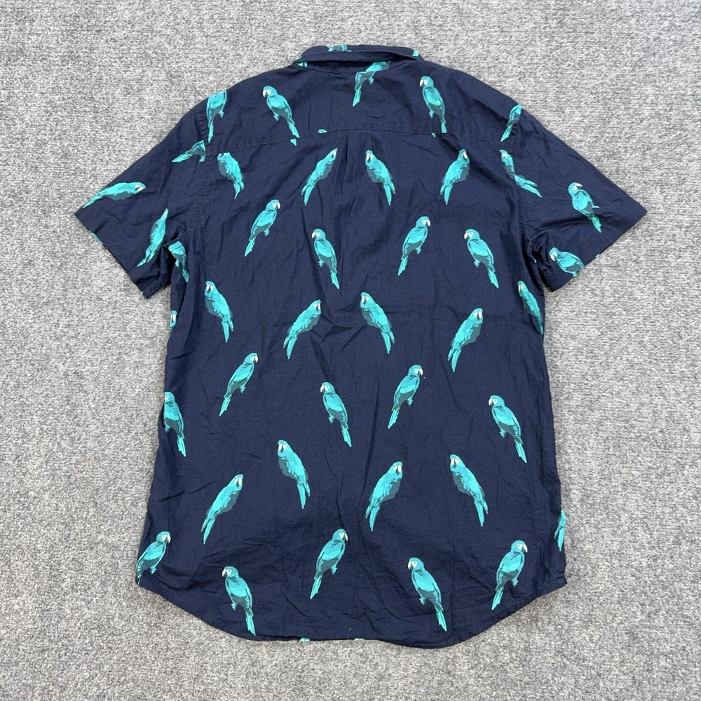 American Eagle Shirt Mens S Blue Parrot Graphic Short Sleeve Button Down - Picture 8 of 8